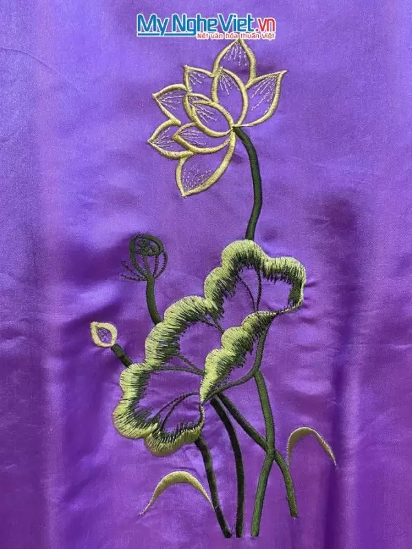 khăn lụa Hà Đông Thêu Sen MNV