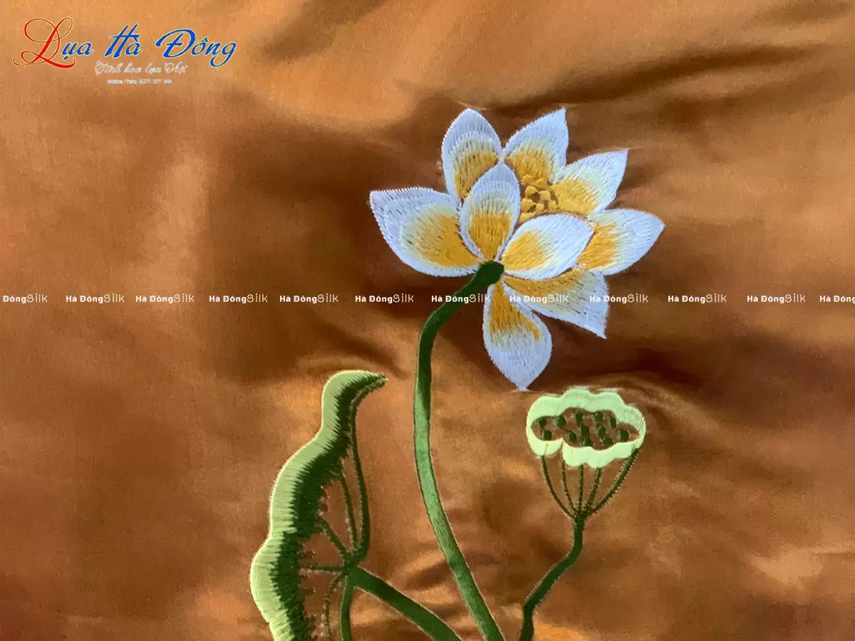 Khăn lụa choàng cổ Thêu Sen MNV-KLTA4080-12 - Ảnh 3