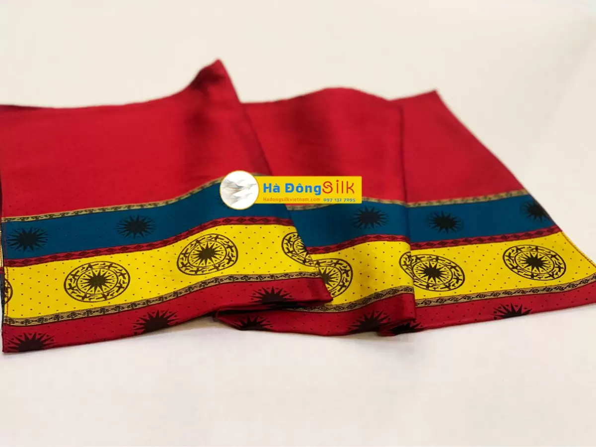 Khăn Tằm Xe 2 Họa Tiết 100% Lụa Tơ Tằm  MNV-KLLS5252-16