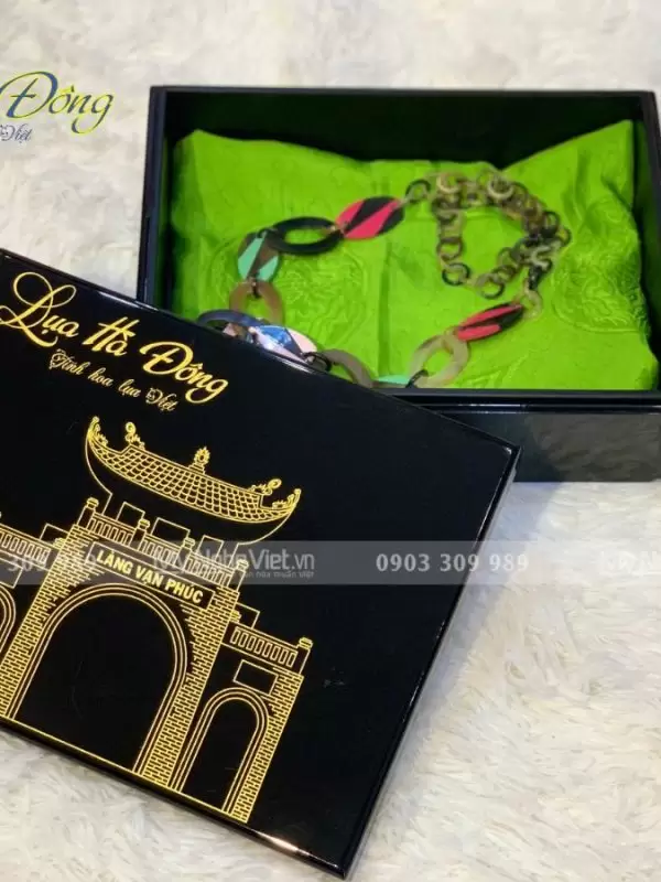 Combo Khăn Lụa Hà Đông, Hộp Sơn Mài Lụa Hà Đông