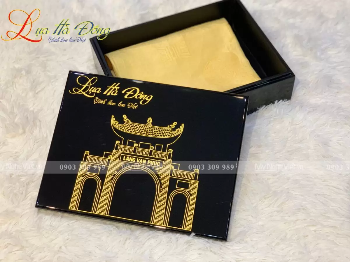 Combo Khăn Lụa Hà Đông, Hộp Sơn Mài Lụa Hà Đông - Ảnh 2