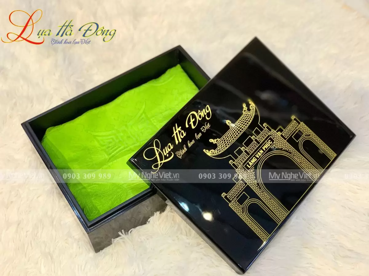 Combo Khăn Lụa Hà Đông, Hộp Sơn Mài Lụa Hà Đông - Ảnh 4