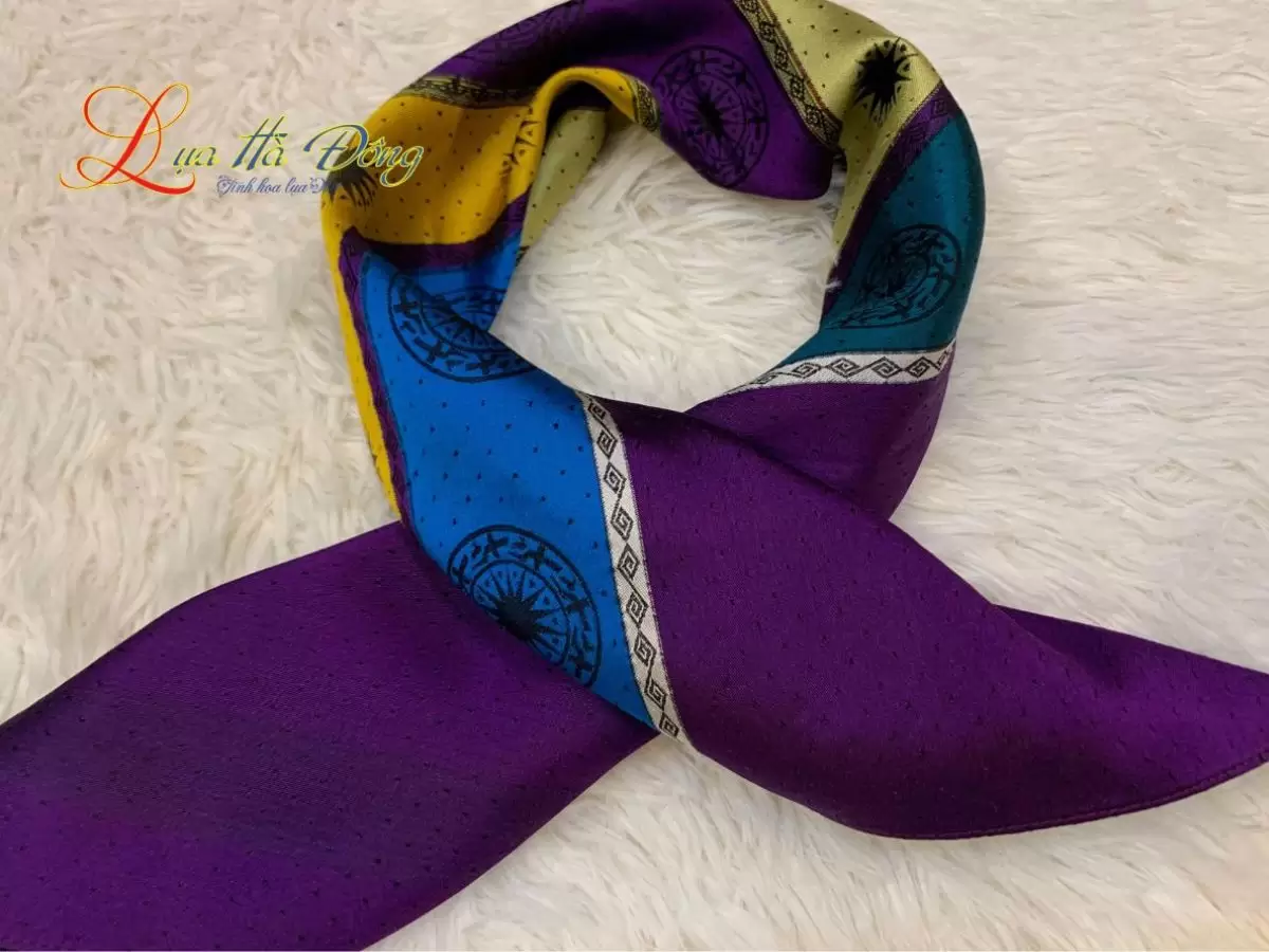 Khăn Tằm Xe 2 Họa Tiết 100% Lụa Tơ Tằm MNV-KLLS5252-29
