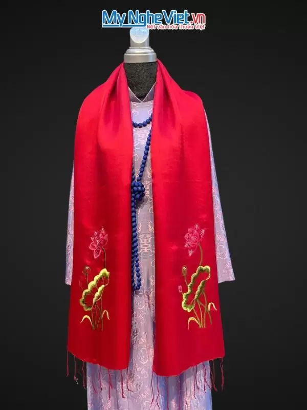 khăn lụa Hà Đông Thêu Sen MNV (16)