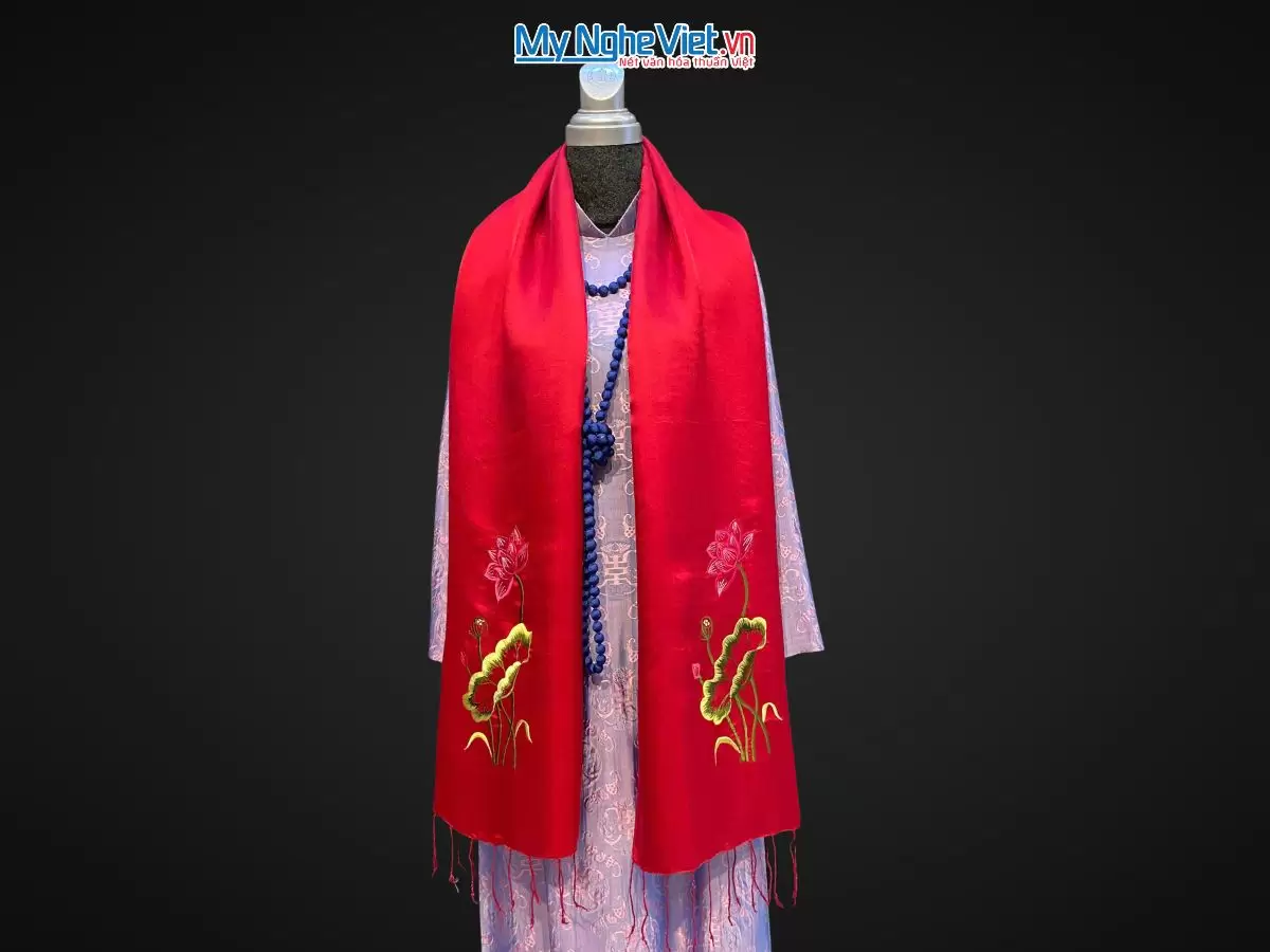 khăn lụa Hà Đông Thêu Sen MNV (16)