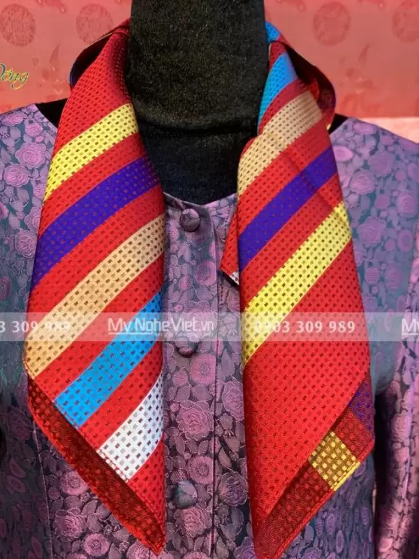 Alternative view of Khăn Tằm Xe 2 Họa Tiết 100% Lụa Tơ Tằm MNV-KLLS5252-31