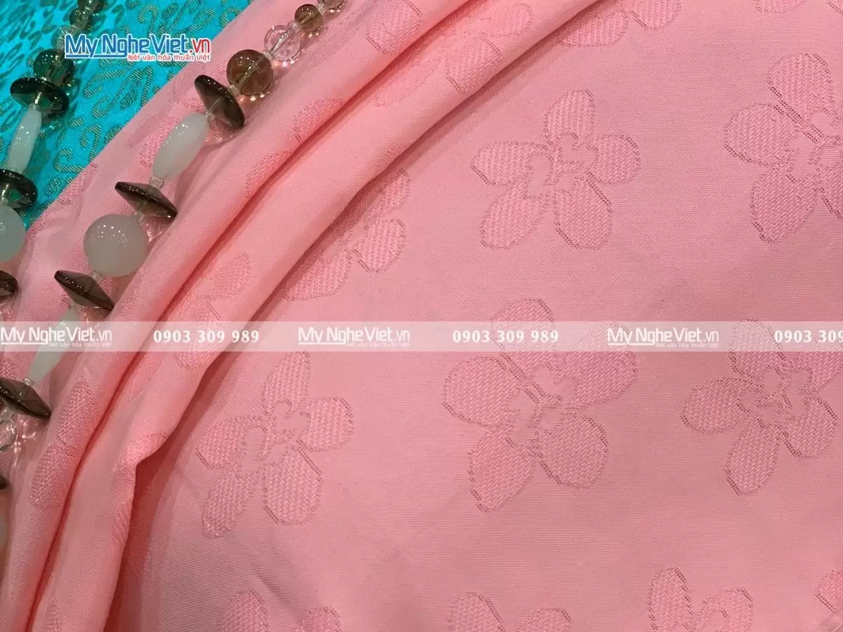 Khăn Lụa Vân Họa Tiết Hồng Phấn MNV-KLNL7878-3 - Ảnh 3