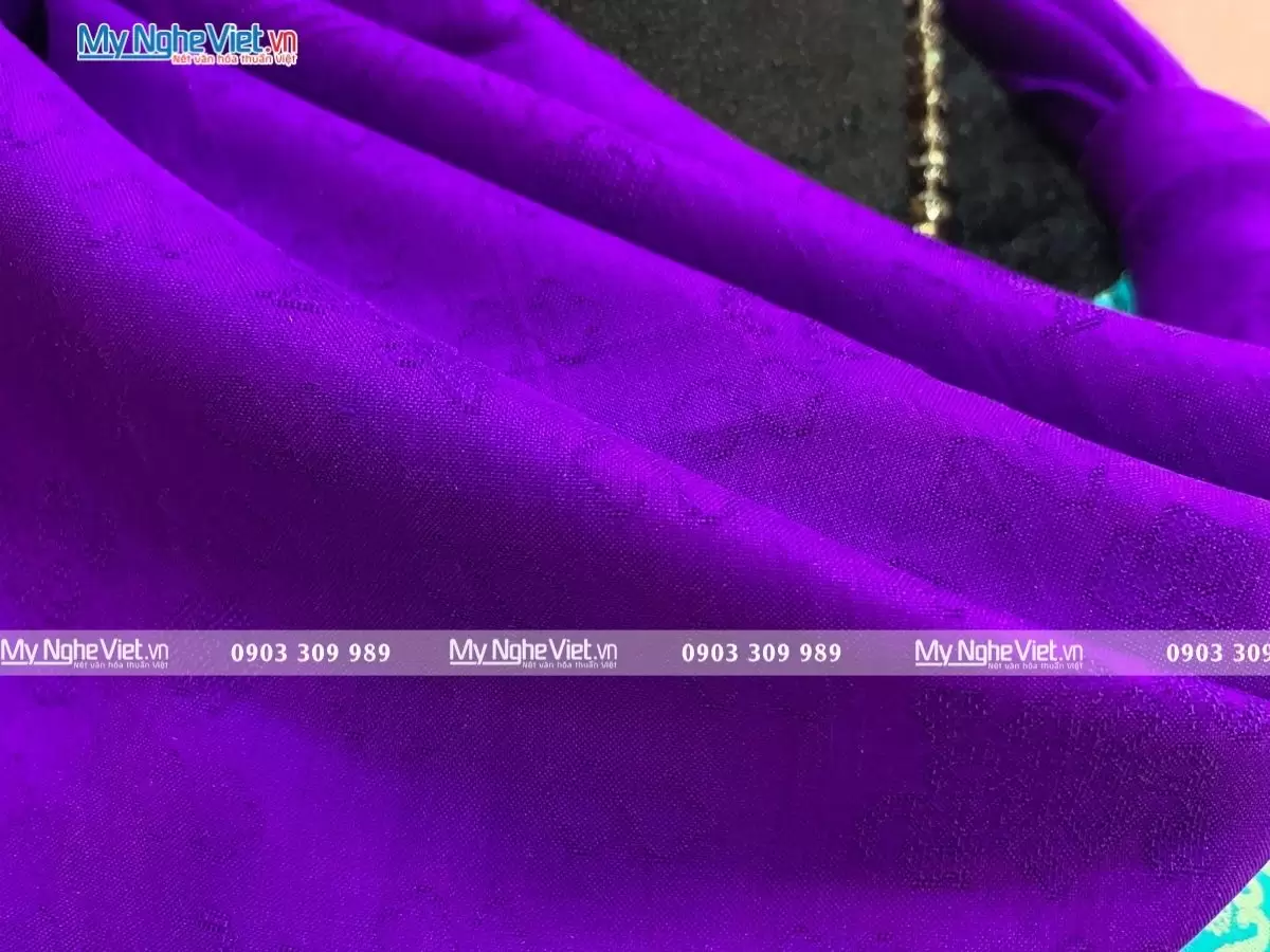 Khăn Lụa Vân Họa Tiết Tím MNV-KLNL7878-4 - Ảnh 4