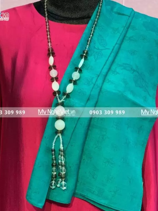 Alternative view of Khăn Lụa Vân Màu Xanh MNV-KLNL7878