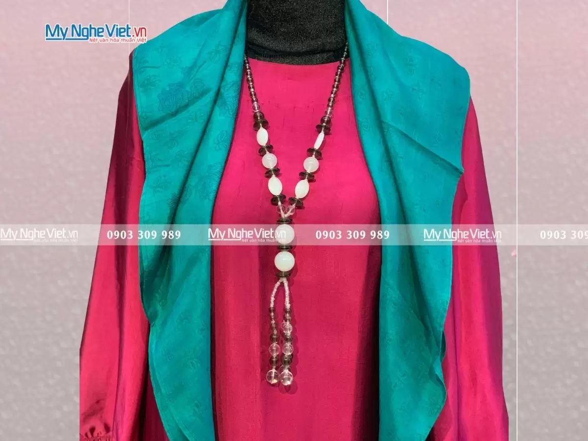 Khăn Lụa Vân Màu Xanh MNV-KLNL7878 - Ảnh 4