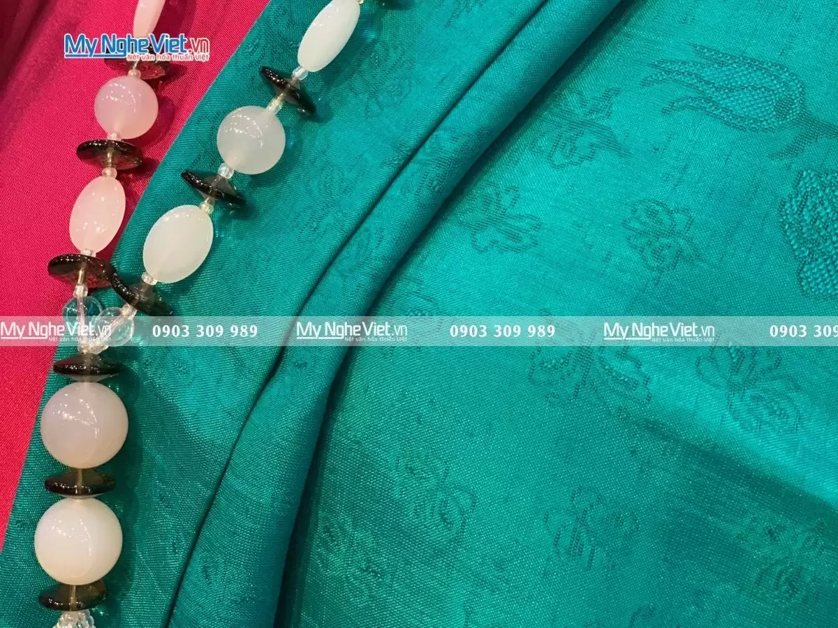 Khăn Lụa Vân Màu Xanh MNV-KLNL7878 - Ảnh 3