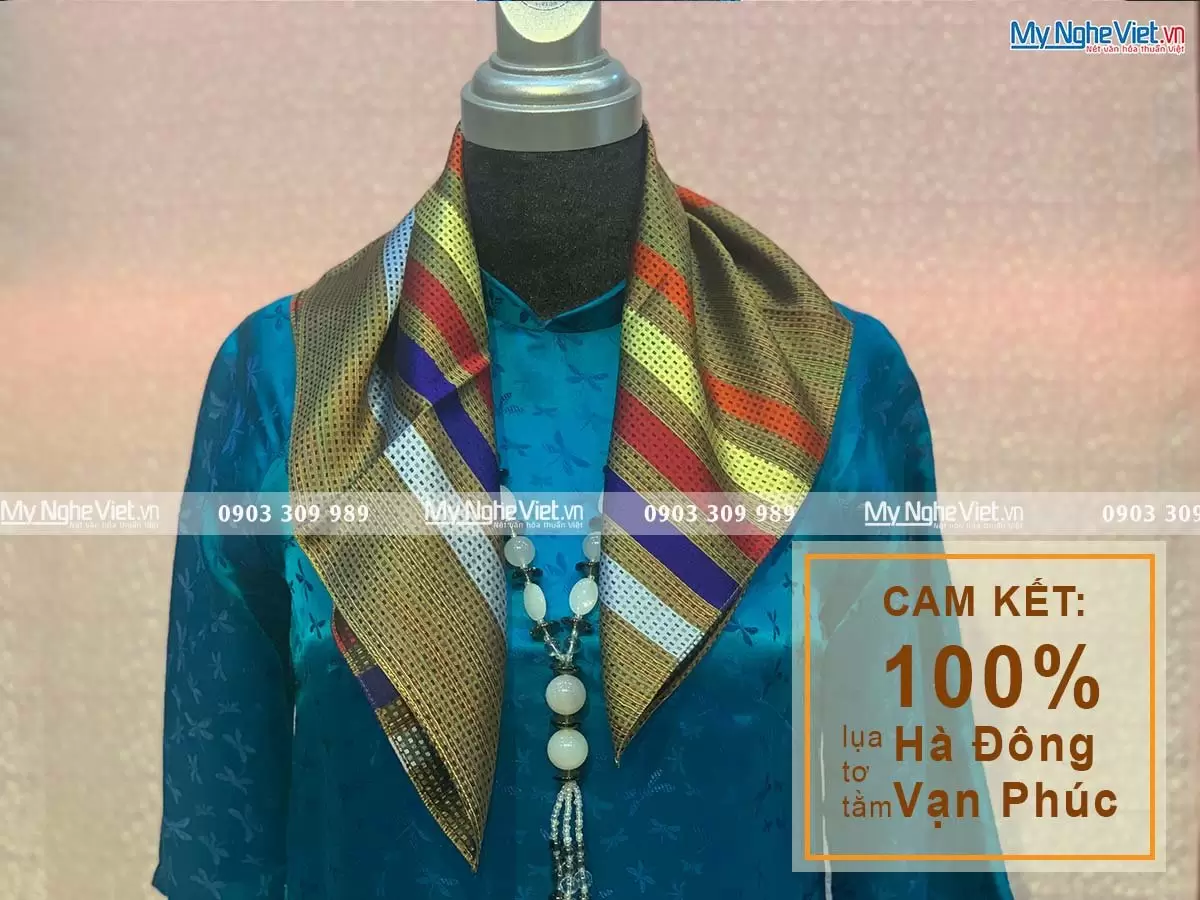 Khăn Tằm Xe 2 Họa Tiết 100% Lụa Tơ Tằm MNV-KLLS5252-34