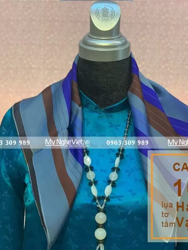 Khăn Tằm Xe Họa Tiết Lụa Tơ Tằm MNV-KLLS5252-35