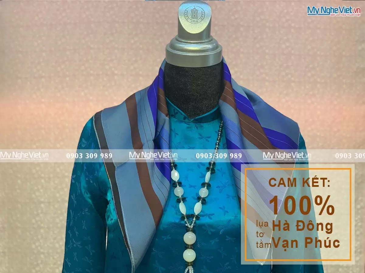 Khăn Tằm Xe Họa Tiết Lụa Tơ Tằm MNV-KLLS5252-35