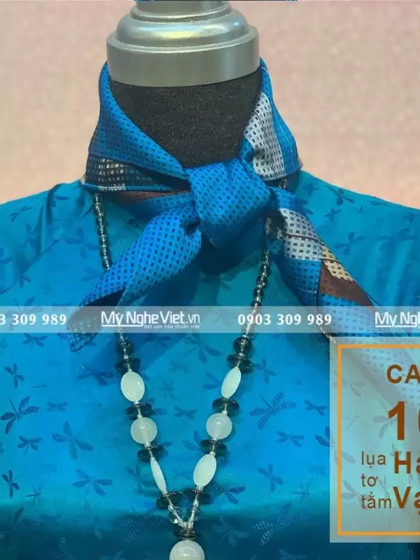 Alternative view of Khăn Tằm Xe 2 Họa Tiết 100% Lụa Tơ Tằm MNV-KLLS5252-33