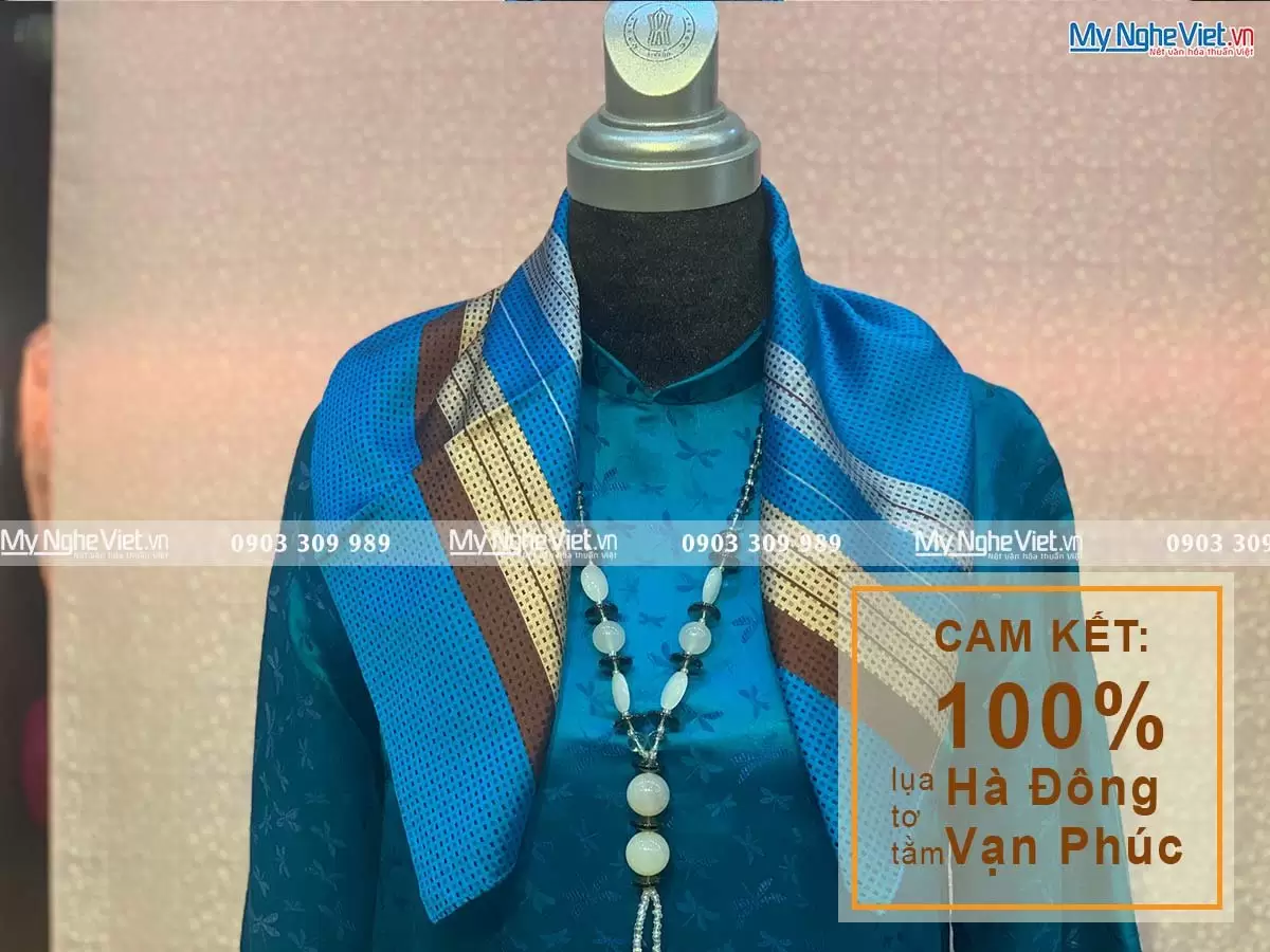 Khăn Tằm Xe 2 Họa Tiết 100% Lụa Tơ Tằm MNV-KLLS5252-33