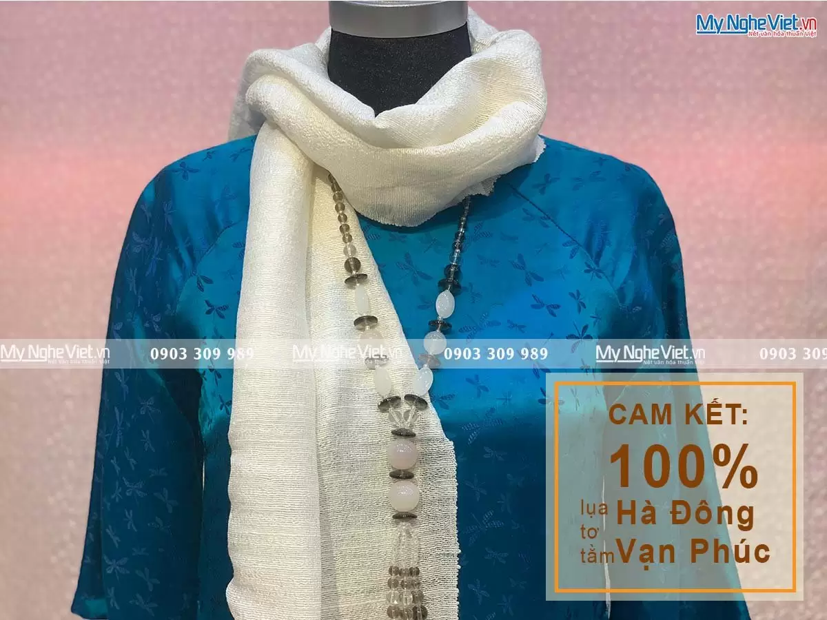 Khăn Choàng Cổ Đũi Trắng MNV-KLTA4160-3 - Ảnh 2