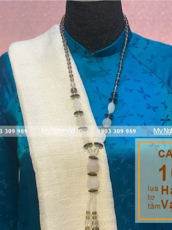 Khăn Choàng Cổ Đũi Trắng MNV-KLTA4160-3