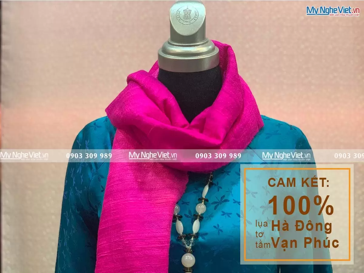 Khăn Choàng Cổ Đũi Hồng Sen MNV-KLTA4160 - Ảnh 2