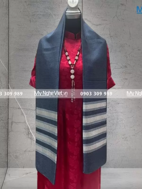 Khăn Choàng Cổ Lụa Nam Tằm Xe Màu Xám Caro MNV-KLLS3817-4