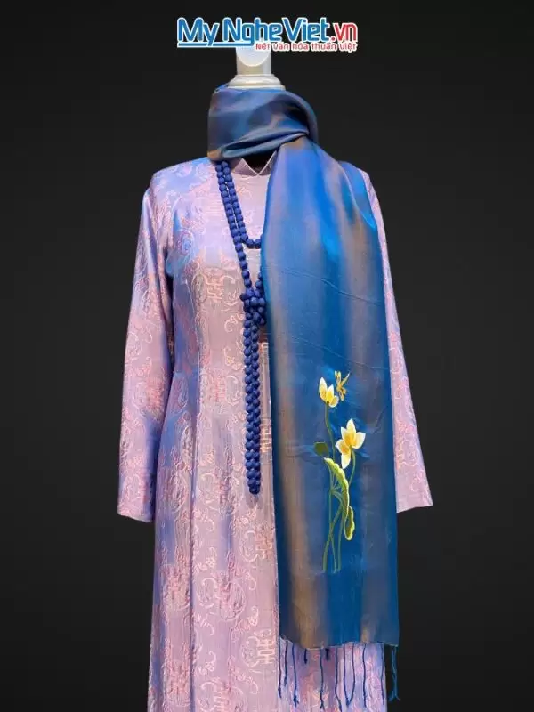 khăn lụa Hà Đông Thêu Sen MNV (13)