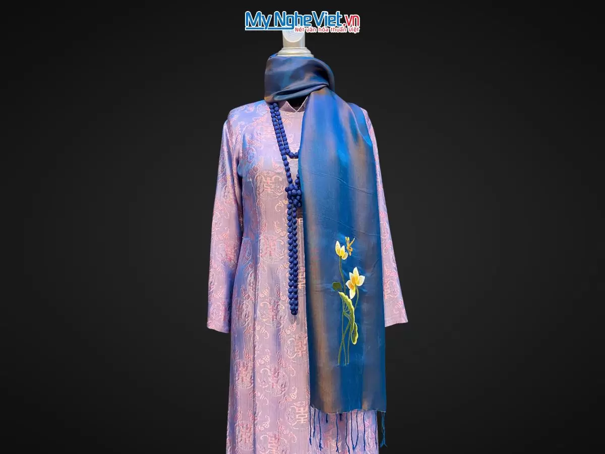 khăn lụa Hà Đông Thêu Sen MNV (13)