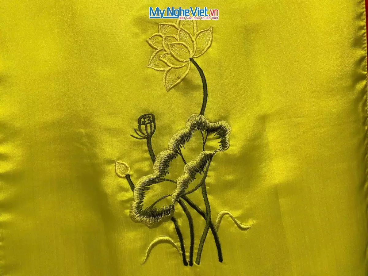 khăn lụa Hà Đông Thêu Sen MNV