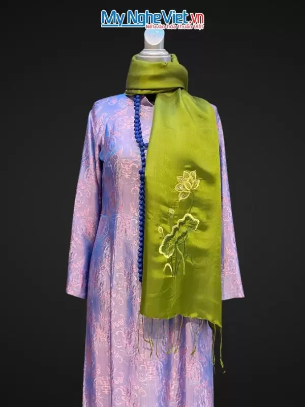 khăn lụa Hà Đông Thêu Sen MNV (8)