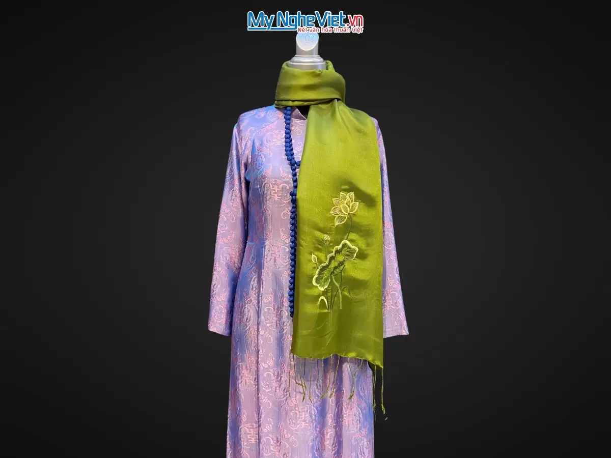khăn lụa Hà Đông Thêu Sen MNV (8)