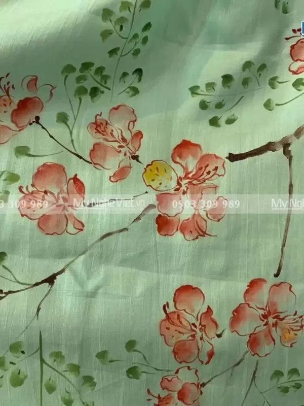 Khăn lụa vẽ tay