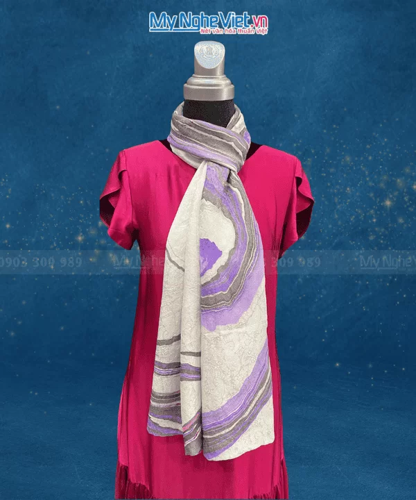 Khăn lụa thủy ấn tơ tằm