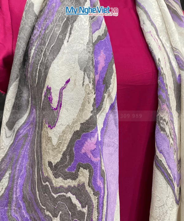 Khăn lụa thủy ấn tơ tằm