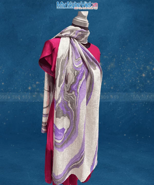 Khăn lụa thủy ấn tơ tằm