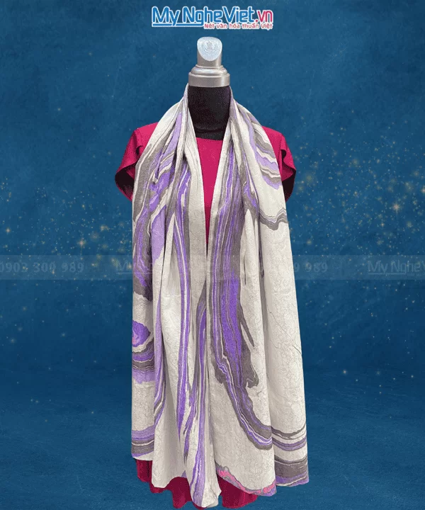 Khăn lụa thủy ấn 01