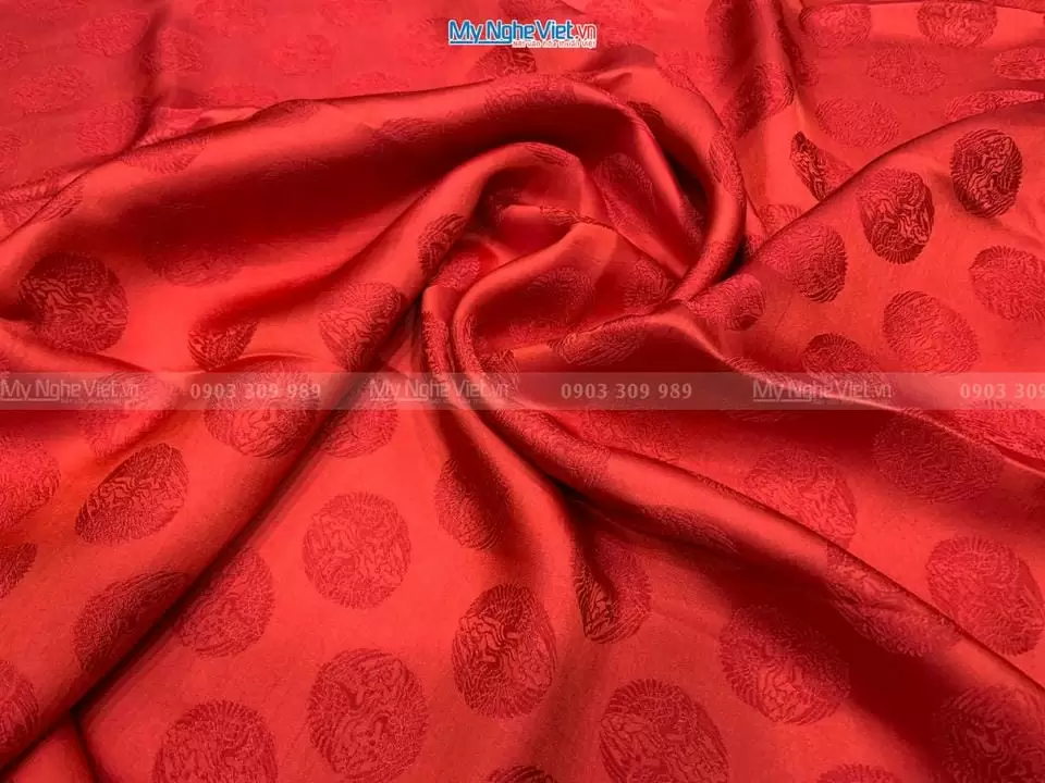 Vải May Áo Dài Cưới Cô Dâu Chú Rể Lụa Hà Đông Song Hạc - Ảnh 3
