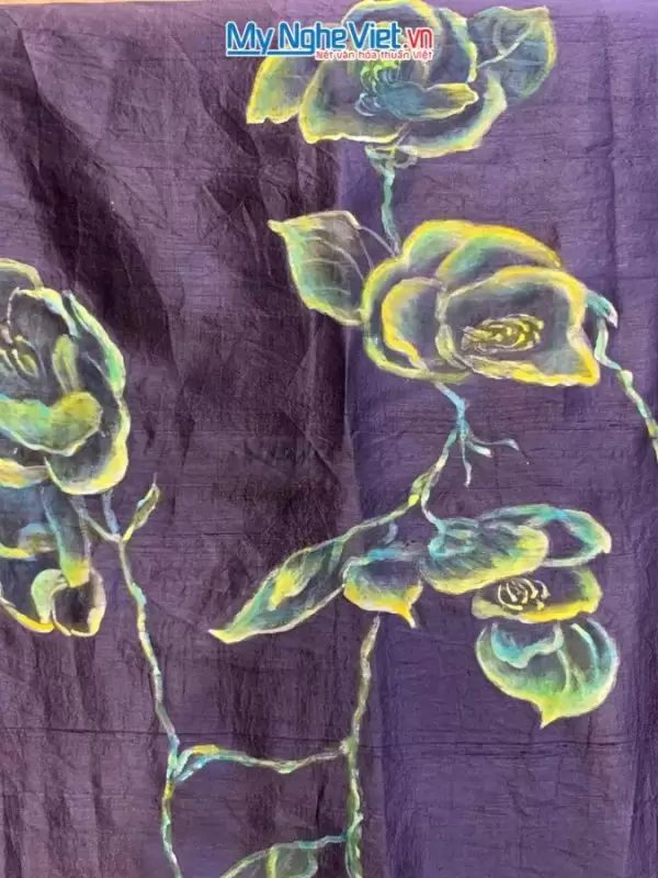 Khăn lụa Hà Đông Vẽ Hoa