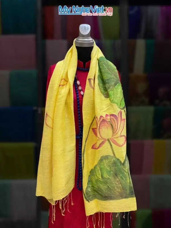 Khăn Lụa Đũi Hà Đông Vẽ Tay