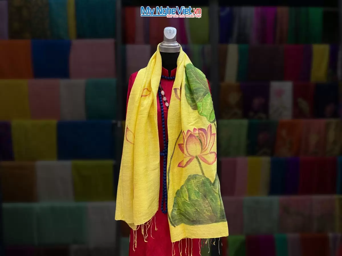 Khăn Lụa Đũi Hà Đông Vẽ Tay