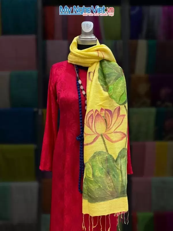 Khăn Lụa Đũi Hà Đông Vẽ Tay