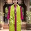 Khăn lụa tơ tằm thêu hoa sen