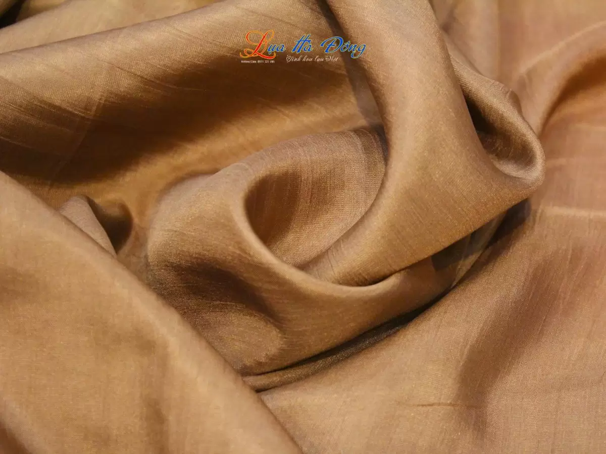 Khăn Lụa Trơn Màu Vàng Đồng 100% silk 85x180 MNV-KLPT001-4 - Ảnh 3