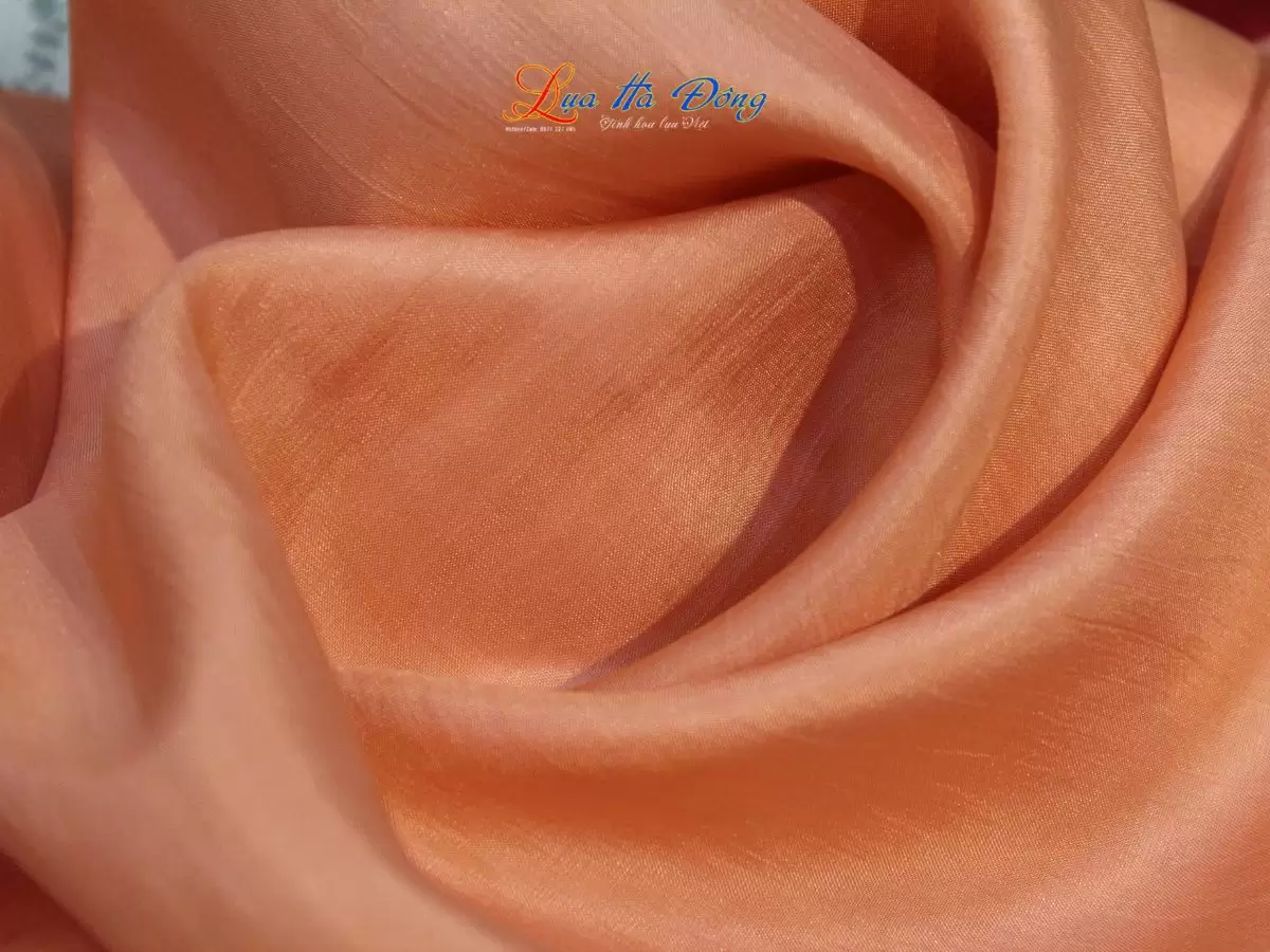 Khăn Lụa Trơn Màu Cam Hồng 100% silk 85x180 MNV-KLPT001 - Ảnh 3