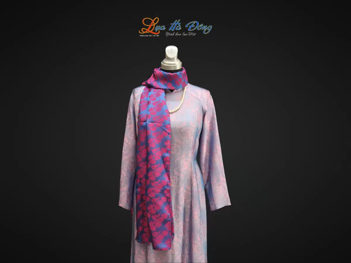 Khăn lụa HOA bèo nhiều mẫu 44x197cm KLTA419 - Ảnh 2