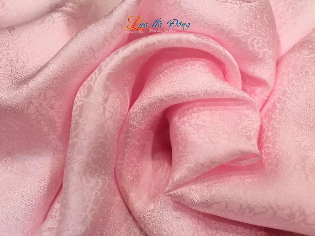 Khăn lụa HOA nhí màu hồng nhiều mẫu 44x197cm KLTA419 - Ảnh 3
