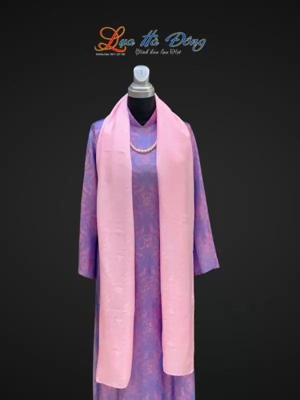 Khăn lụa HOA nhí màu hồng nhiều mẫu 44x197cm KLTA419