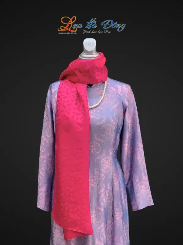 Khăn lụa HOA nhí màu hồng nhiều mẫu 44x197cm KLTA419