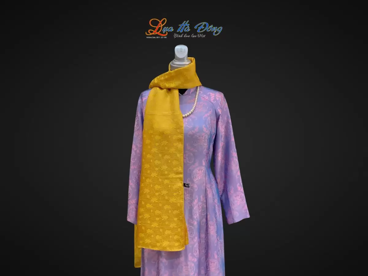 Khăn lụa HOA sen dây nhiều mẫu 44x197cm KLTA419 - Ảnh 2