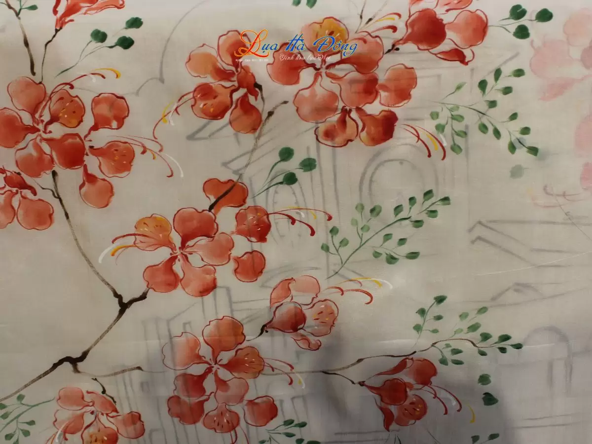 Khăn lụa tơ tằm vẽ chợ Bến Thành MNV-PT70180/10.5-2 - Ảnh 4