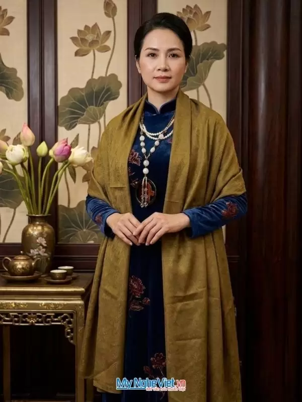 Khăn lụa tơ tằm vân cổ 100% tơ tằm cao cấp