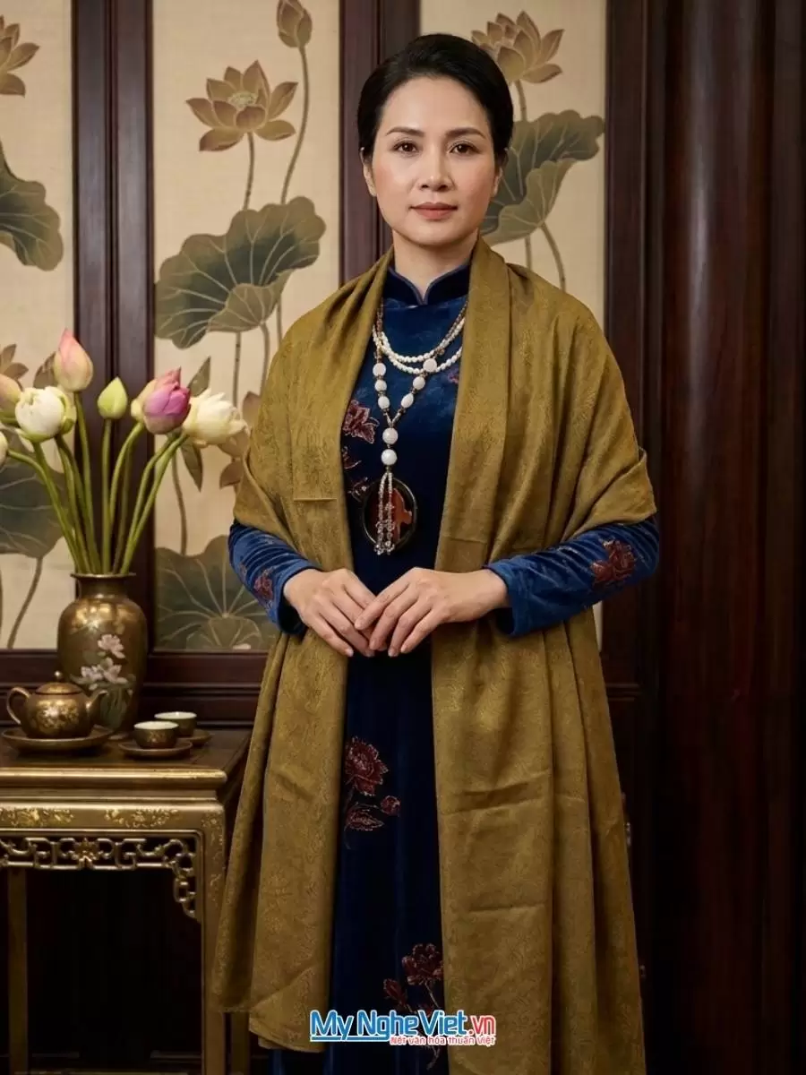 Khăn lụa tơ tằm vân cổ 100% tơ tằm cao cấp